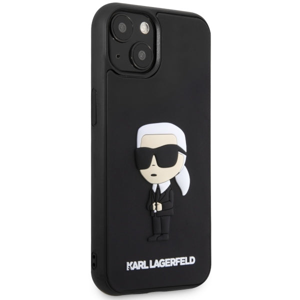 Funda para Apple iPhone 14 Plus, Karl Lagerfeld, 3D Rubber Ikonik Karl, Negra