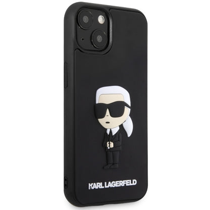 Funda para Apple iPhone 14 Plus, Karl Lagerfeld, 3D Rubber Ikonik Karl, Negra