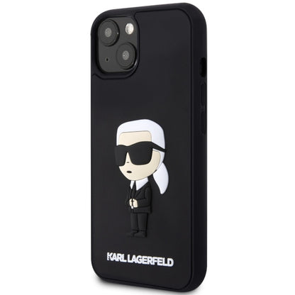 Funda para Apple iPhone 14 Plus, Karl Lagerfeld, 3D Rubber Ikonik Karl, Negra