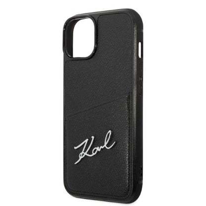 Funda para Apple iPhone 14 Plus, Karl Lagerfeld, Cardslots Signature Logo, Negra