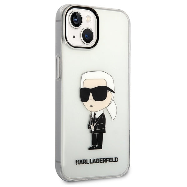 Case for Apple iPhone 14 Plus, Karl Lagerfeld, Ikonik Karl, Transparent