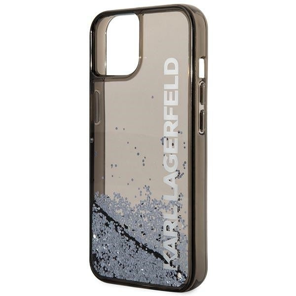 Funda para Apple iPhone 14 Plus, Karl Lagerfeld, Liquid Glitter KL Logo, Negra