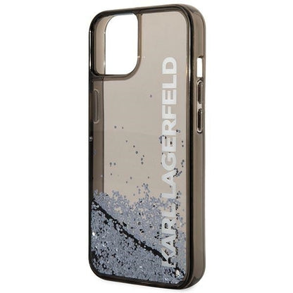 Funda para Apple iPhone 14 Plus, Karl Lagerfeld, Liquid Glitter KL Logo, Negra