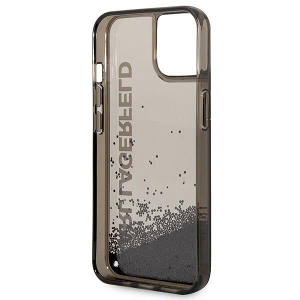 Funda para Apple iPhone 14 Plus, Karl Lagerfeld, Liquid Glitter KL Logo, Negra