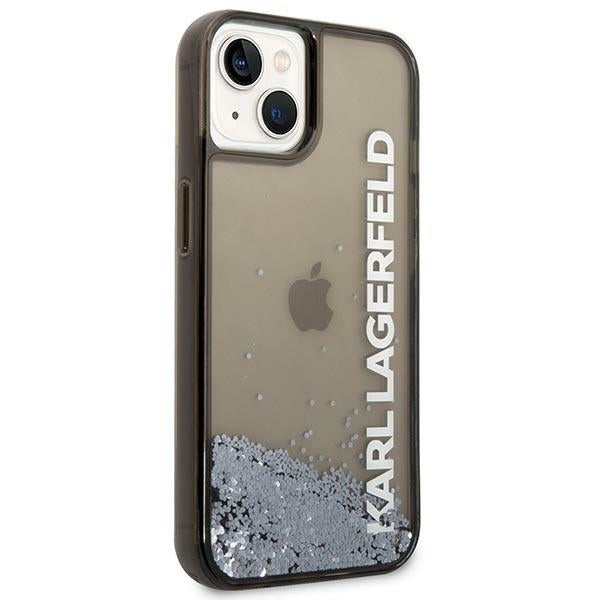 Funda para Apple iPhone 14 Plus, Karl Lagerfeld, Liquid Glitter KL Logo, Negra