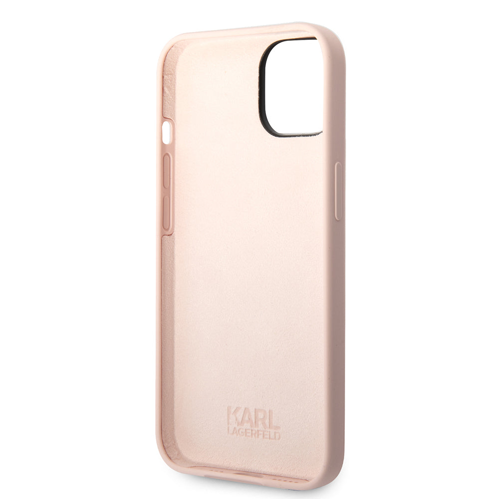 Funda para Apple iPhone 14 Plus, Karl Lagerfeld, Silicone Karl's Head, Rosa