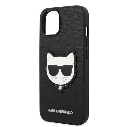 Funda para Apple iPhone 14 Plus, Karl Lagerfeld, Saffiano Choupette's Head, Negra