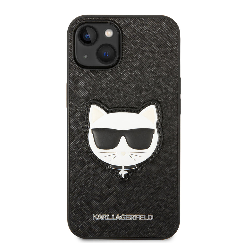 Funda para Apple iPhone 14 Plus, Karl Lagerfeld, Saffiano Choupette's Head, Negra