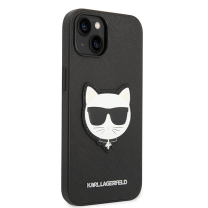 Funda para Apple iPhone 14 Plus, Karl Lagerfeld, Saffiano Choupette's Head, Negra