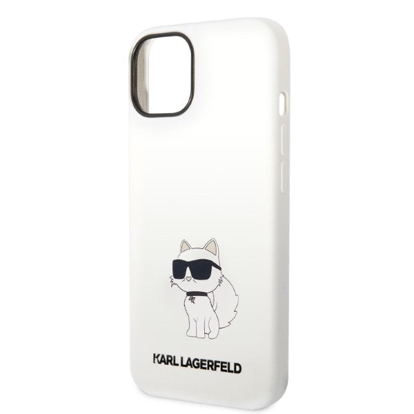 Case for Apple iPhone 14 Plus, Karl Lagerfeld, Silicone Choupette, White
