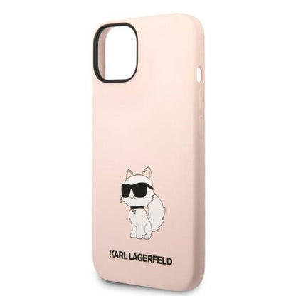 Funda para Apple iPhone 14 Plus, Karl Lagerfeld, Silicone Choupette, Rosa