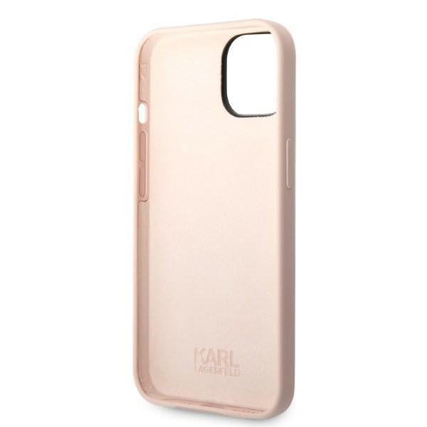 Funda para Apple iPhone 14 Plus, Karl Lagerfeld, Silicone Choupette, Rosa