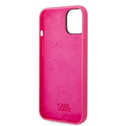 Funda para Apple iPhone 14 Plus, Karl Lagerfeld, Silicona RSG, Rosa