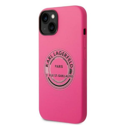 Funda para Apple iPhone 14 Plus, Karl Lagerfeld, Silicona RSG, Rosa