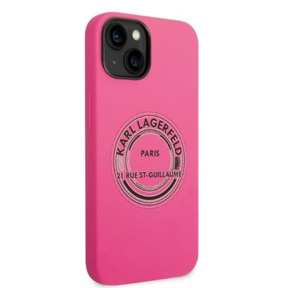 Funda para Apple iPhone 14 Plus, Karl Lagerfeld, Silicona RSG, Rosa