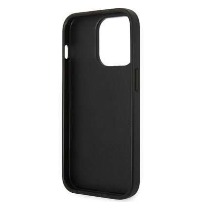 Funda para Apple iPhone 14 Pro, Karl Lagerfeld, Saffiano Karl's Head, Negra.