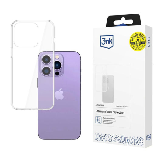 Funda para Apple iPhone 14 Pro Max, 3MK, Armor, Transparente