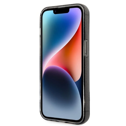 Funda para Apple iPhone 14 Pro Max, Karl Lagerfeld, Glitter Karl & Choupette, Negra