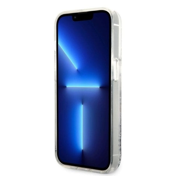 Funda para Apple iPhone 14 Pro Max, Karl Lagerfeld, Glitter Karl's Head, Plateada.