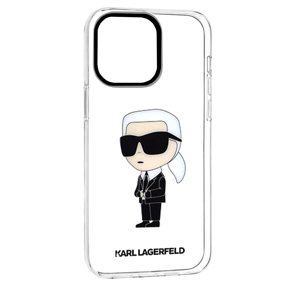 Funda para Apple iPhone 14 Pro Max, Karl Lagerfeld, Ikonik Karl, Transparente