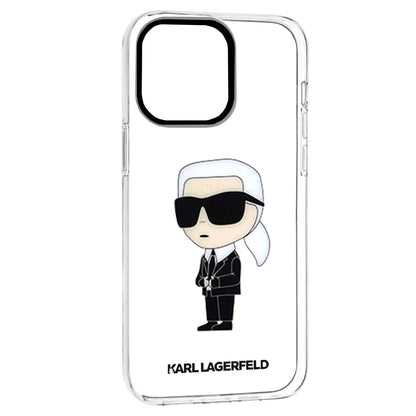 Funda para Apple iPhone 14 Pro Max, Karl Lagerfeld, Ikonik Karl, Transparente