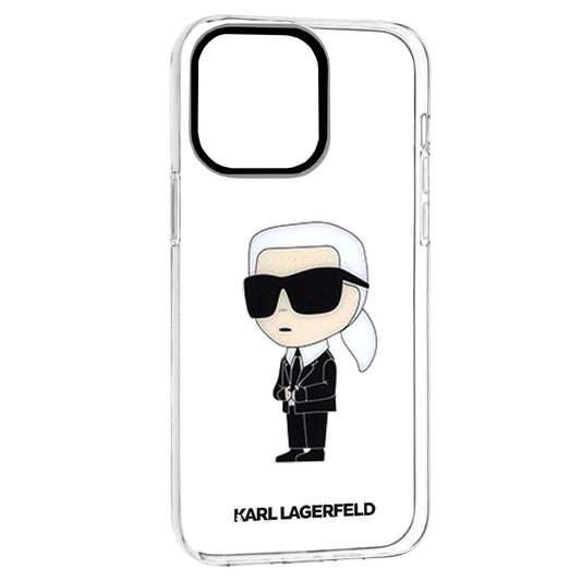 Funda para Apple iPhone 14 Pro Max, Karl Lagerfeld, Ikonik Karl, Transparente