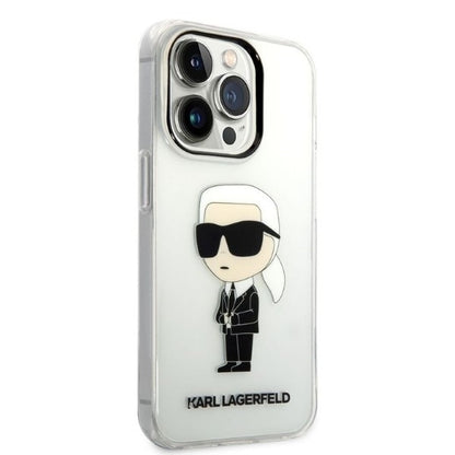 Funda para Apple iPhone 14 Pro Max, Karl Lagerfeld, Ikonik Karl, Transparente