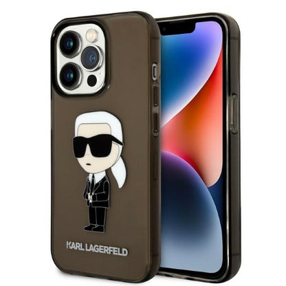 Funda para Apple iPhone 14 Pro Max, Karl Lagerfeld, IML Ikonik NFT, Negra