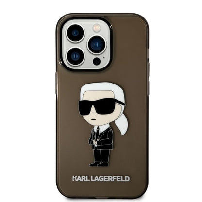 Funda para Apple iPhone 14 Pro Max, Karl Lagerfeld, IML Ikonik NFT, Negra