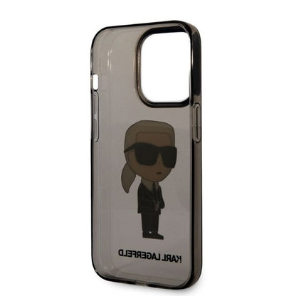 Funda para Apple iPhone 14 Pro Max, Karl Lagerfeld, IML Ikonik NFT, Negra
