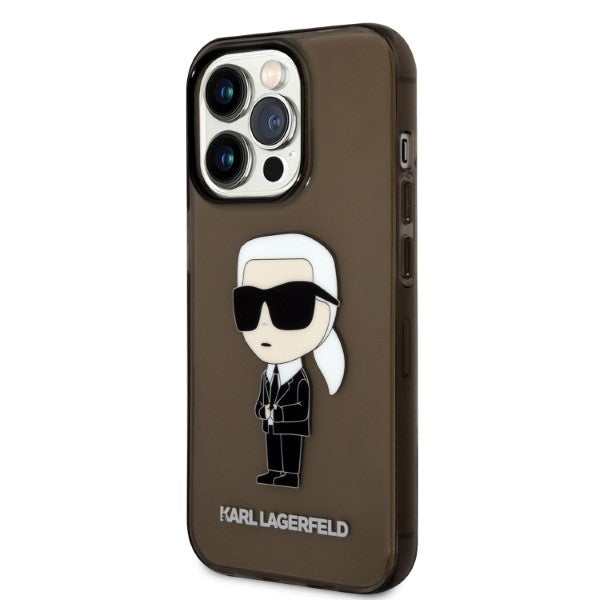 Funda para Apple iPhone 14 Pro Max, Karl Lagerfeld, IML Ikonik NFT, Negra