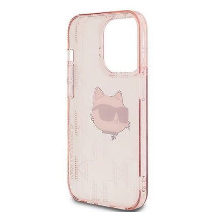 Case for Apple iPhone 14 Pro Max, Karl Lagerfeld, IML Luxury Monogram Choupette's Head, Pink