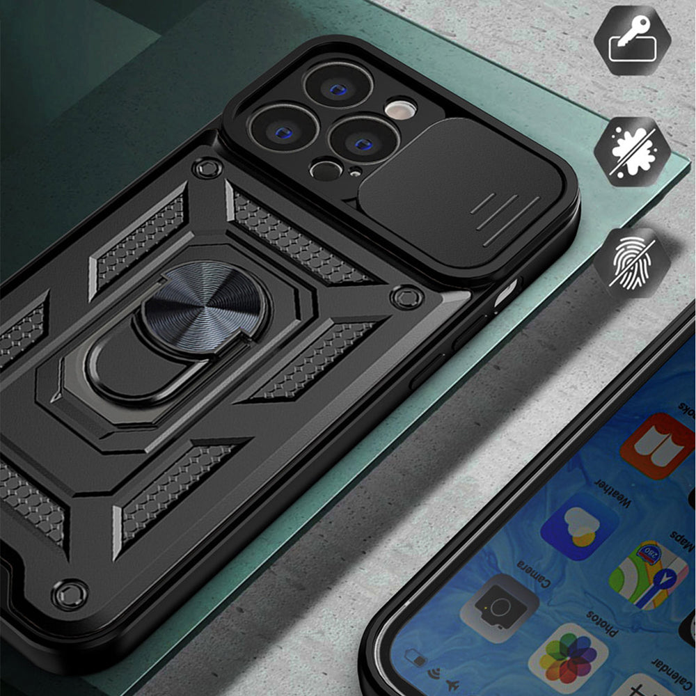 Funda para Apple iPhone 14 Pro Max, Techsuit, CamShield, Negra