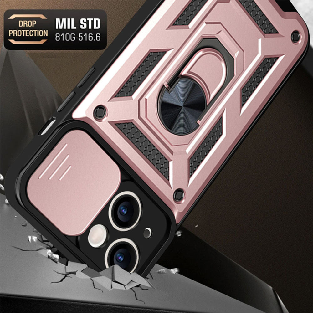 Funda para Apple iPhone 14 Pro, Techsuit, CamShield, Rosa