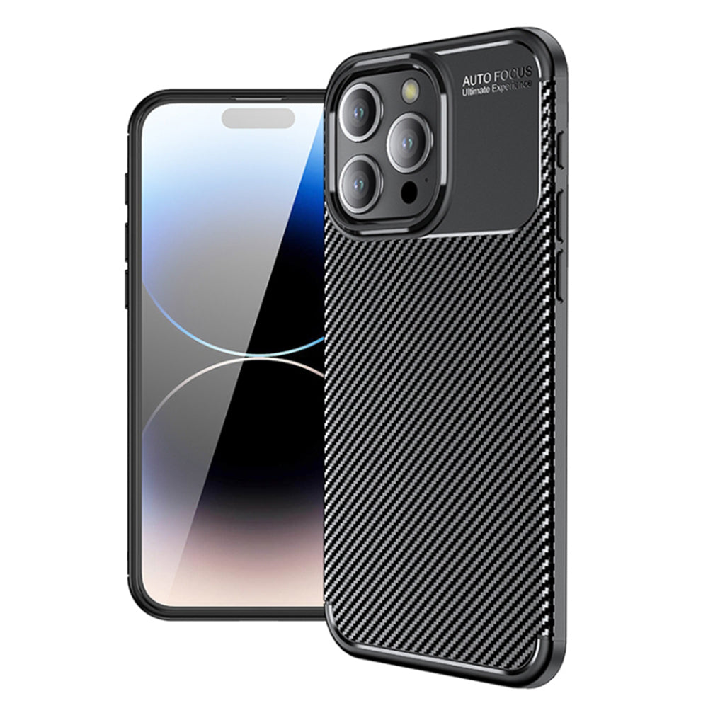 Funda para Apple iPhone 14 Pro, Techsuit, CarbonFiber, Negra