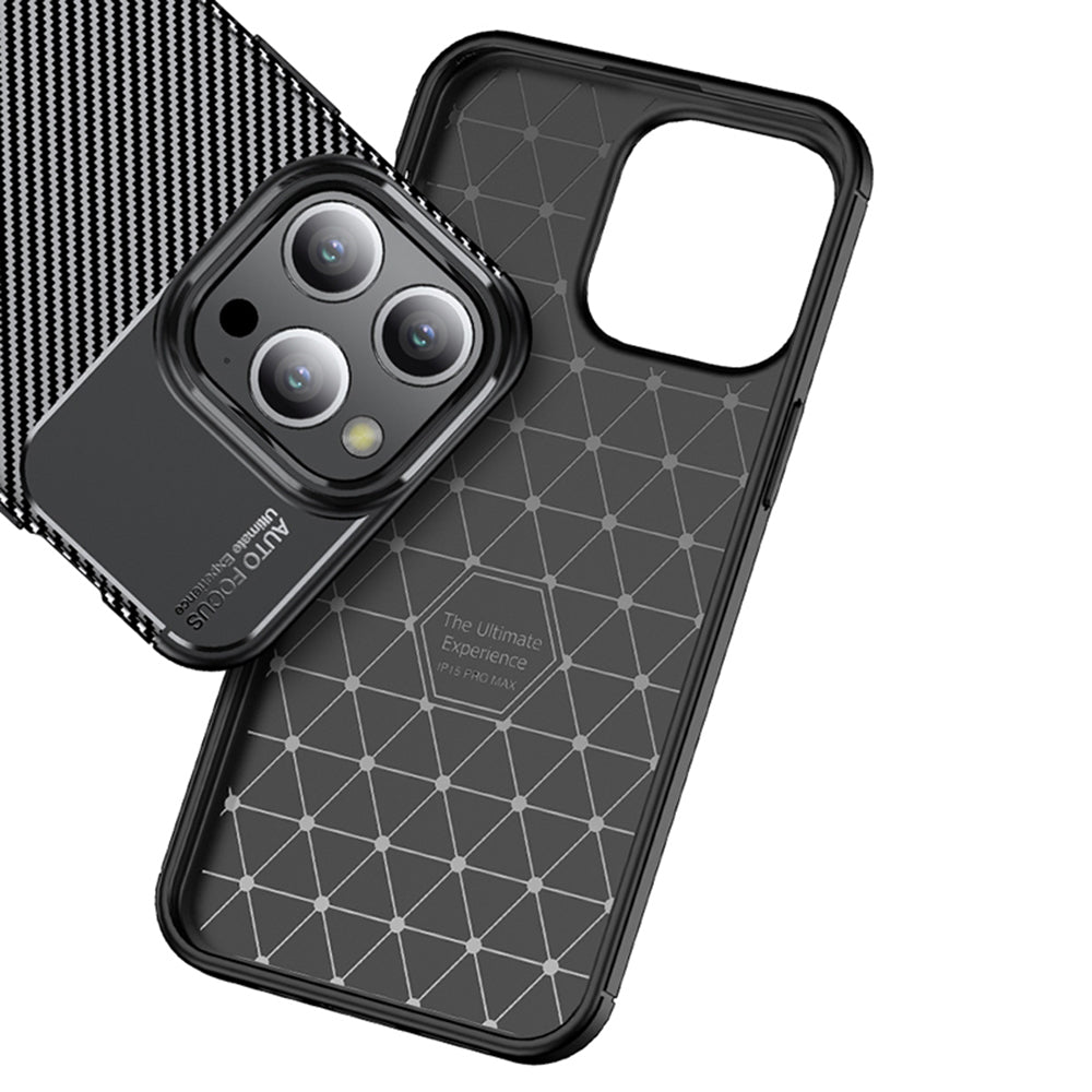 Funda para Apple iPhone 14 Pro, Techsuit, CarbonFiber, Negra