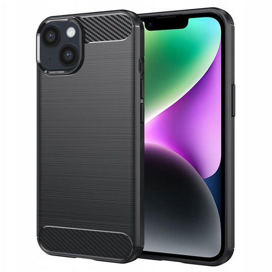 Funda para Apple iPhone 14, Techsuit, Carbono, Negra