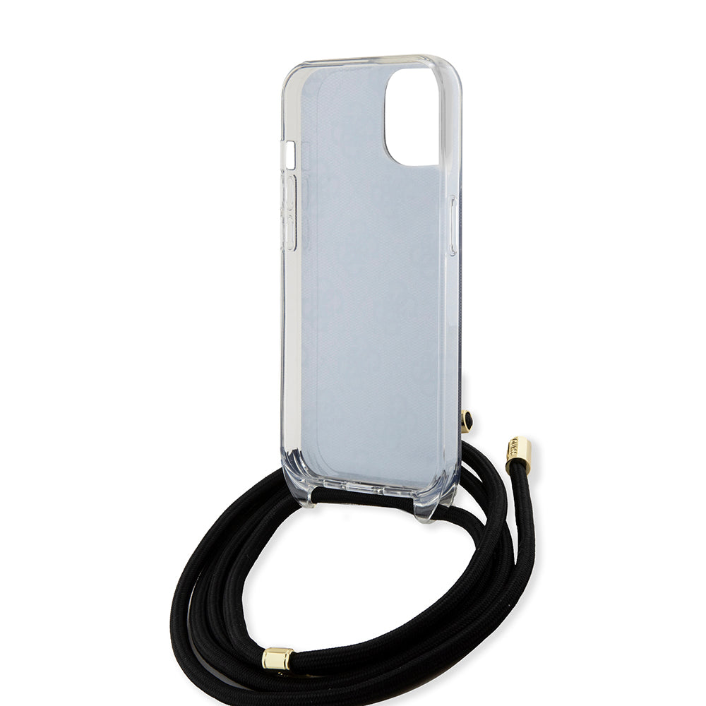 Case for Apple iPhone 15, Guess, 4G IML Printed Crossbody, Black