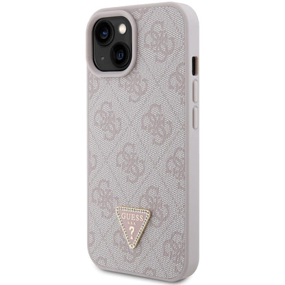 Funda para Apple iPhone 15, Guess, 4G Triangle Strass, Rosa