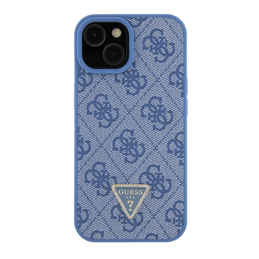 Funda para Apple iPhone 15, Guess, Crossbody 4G Metal Logo, Azul
