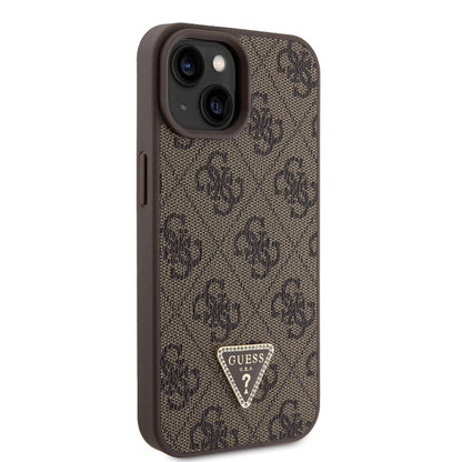 Funda para Apple iPhone 15, Guess, Crossbody 4G Metal Logo, Marrón