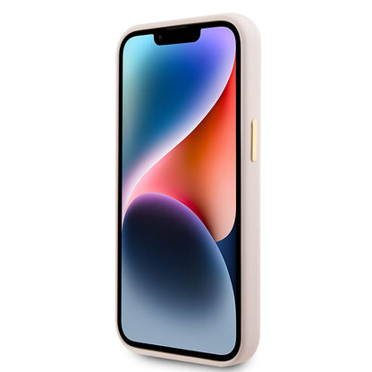 Funda para Apple iPhone 15, Guess, Logo Strass 4G, Rosa Claro