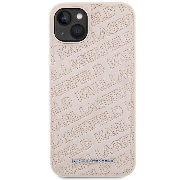 Funda para Apple iPhone 15, Karl Lagerfeld, Patrón Acolchado Diagonal K, Rosa