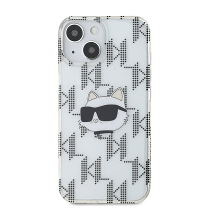 Funda para Apple iPhone 15, Karl Lagerfeld, IML Electroplated Choupette Head, Transparente