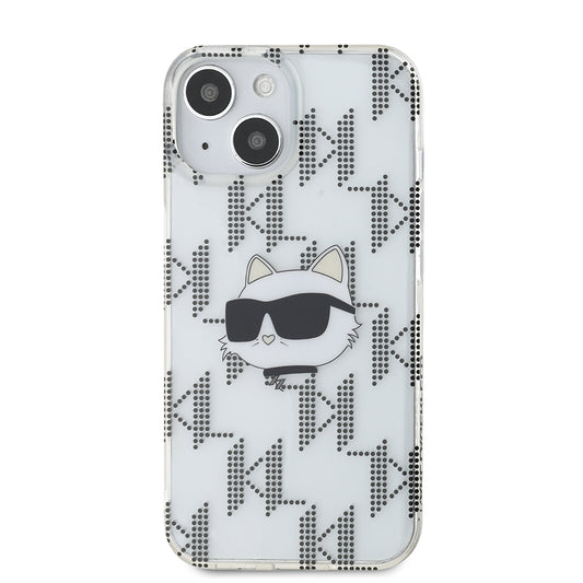 Funda para Apple iPhone 15, Karl Lagerfeld, IML Electroplated Choupette Head, Transparente