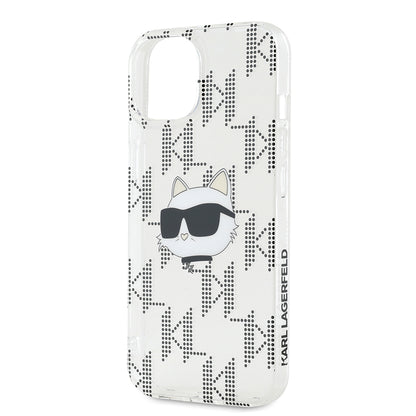 Funda para Apple iPhone 15, Karl Lagerfeld, IML Electroplated Choupette Head, Transparente