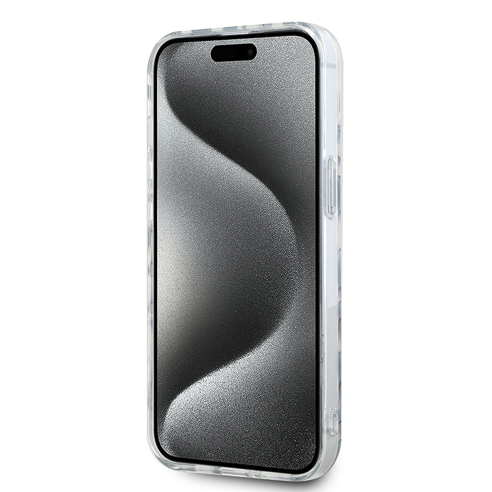 Funda para Apple iPhone 15, Karl Lagerfeld, IML Luxury Zebra Pattern with Strap, Negra