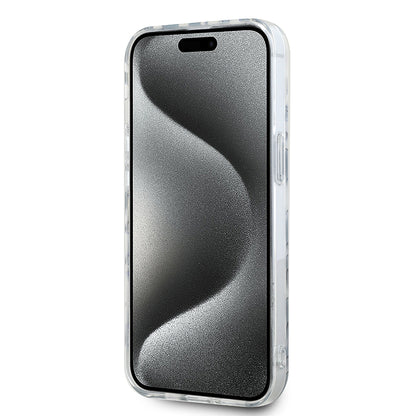 Funda para Apple iPhone 15, Karl Lagerfeld, IML Luxury Zebra Pattern with Strap, Negra