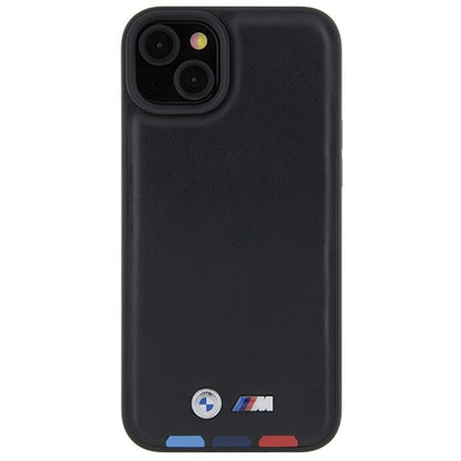 Funda para Apple iPhone 15 Plus, BMW, Estampado Tricolor, Negra