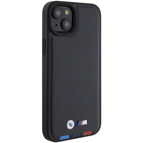 Funda para Apple iPhone 15 Plus, BMW, Estampado Tricolor, Negra